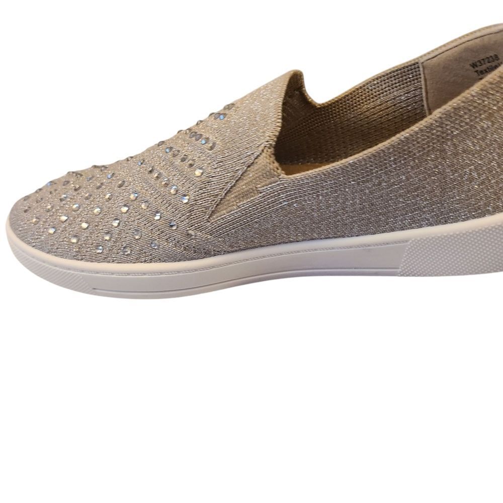 WHITE MOUNTAIN Sneakers Bling Slipons Taupe With Rhinestones NWOT Sz 7.5 - 8 - Picture 8 of 12